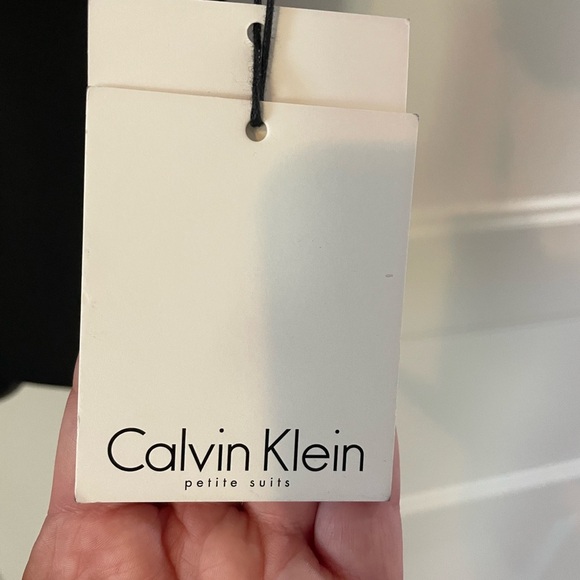 Calvin Klein Open Front Long Topper Coat with Metallic Detail. - Picture 8 of 9